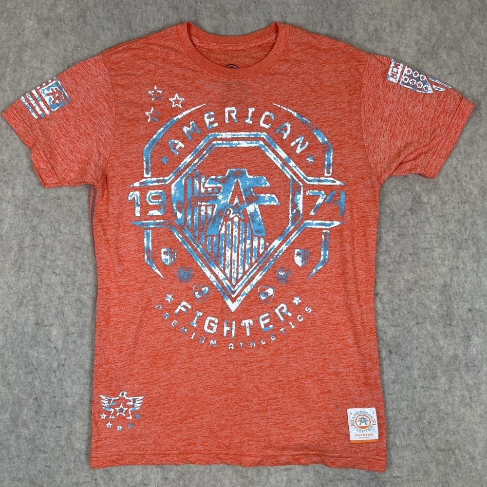 American Fighter Athletics Blue Orange Shirt Size Large Y2K